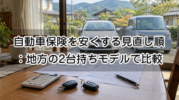 自動車保険を安くする見直し順：地方の2台持ちモデルで比較
